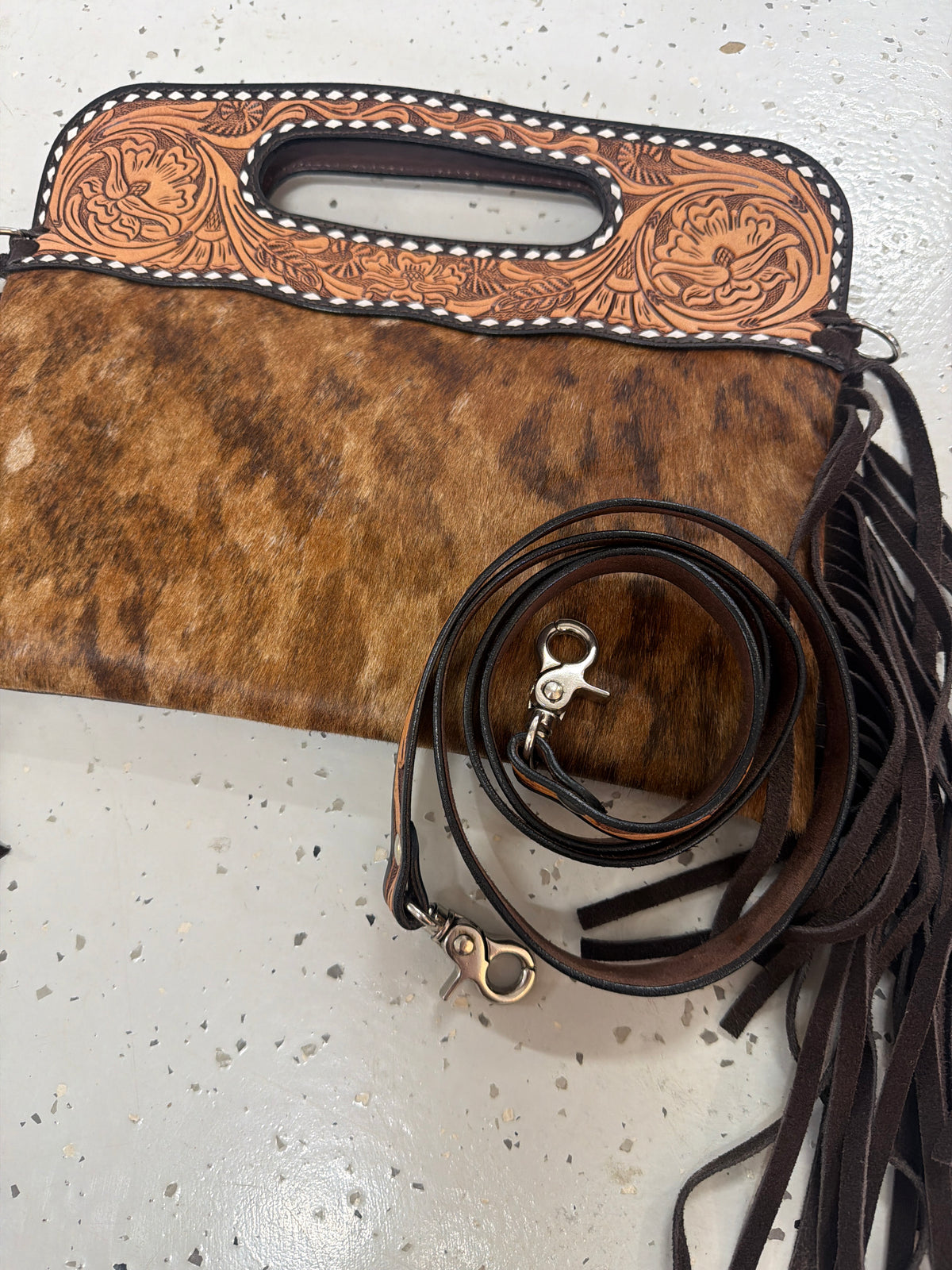 DENI Seconds | Kimberley Tooled Leather Tassel Handbag #2