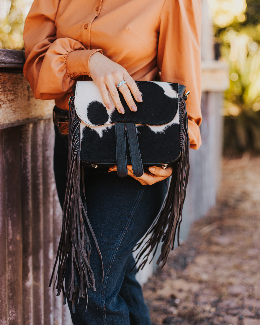 Aria Tassel Cowhide Handbag