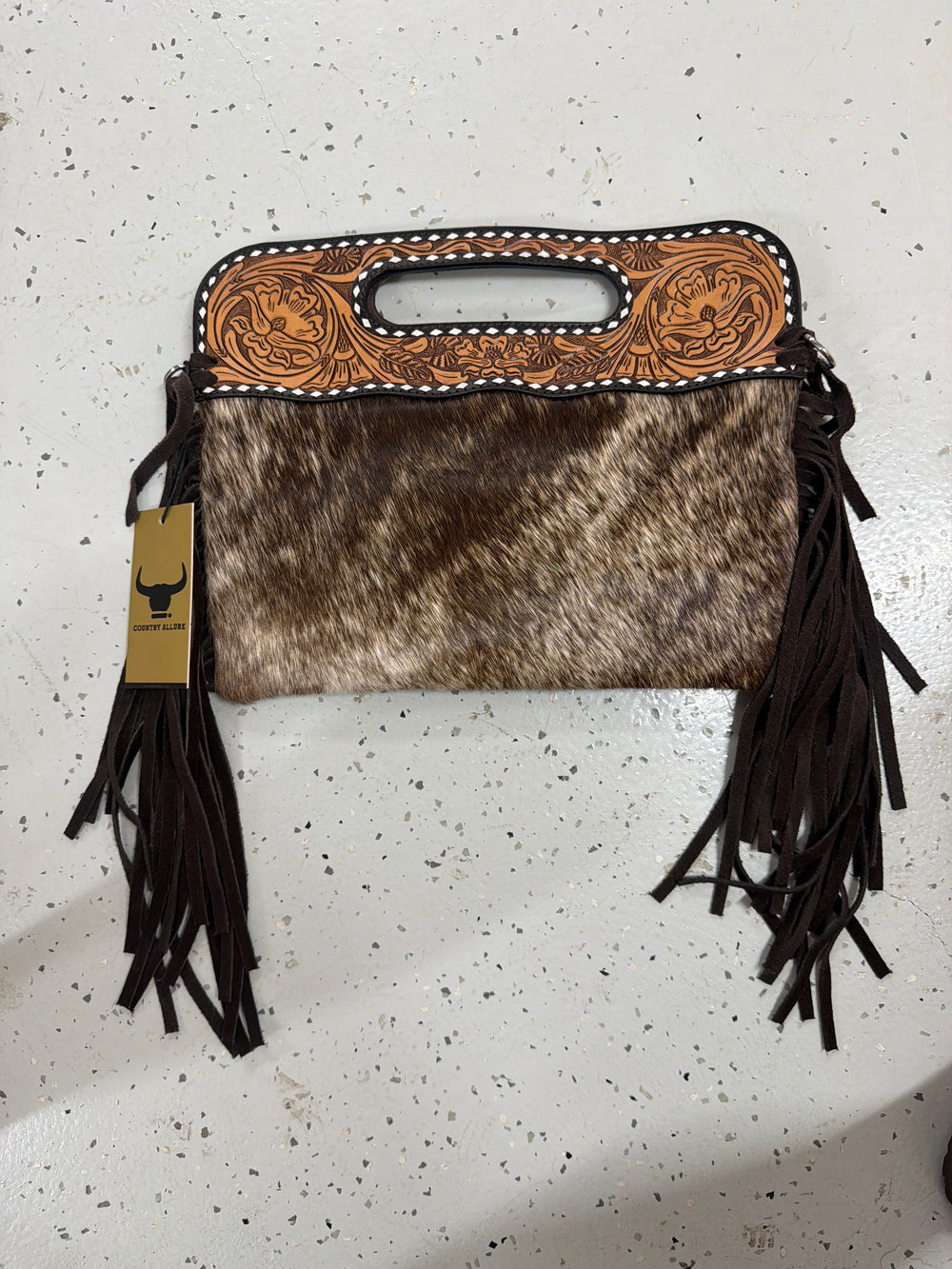 DENI Seconds | Kimberley Tooled Leather Tassel Handbag #4