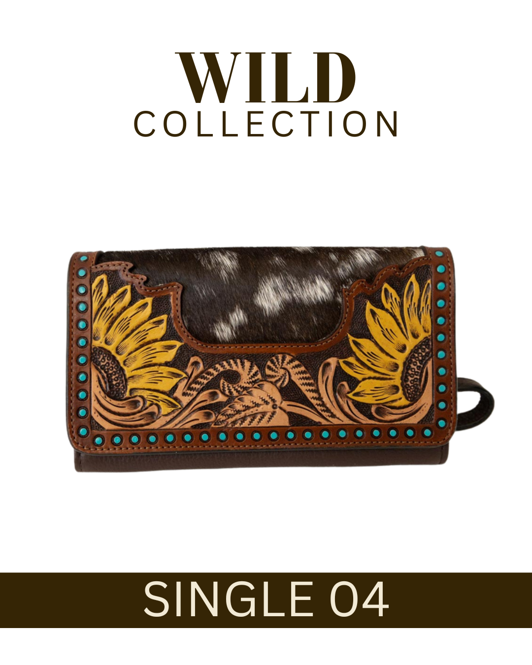 WILD Sienna Sunflower Tooled Purse/Clutch