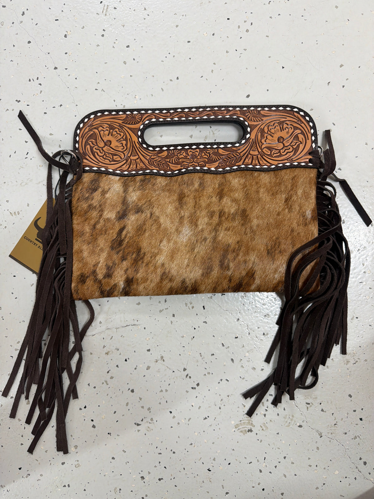 DENI Seconds | Kimberley Tooled Leather Tassel Handbag #6