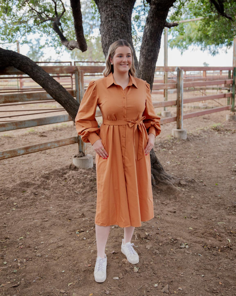 Long Sleeve Dress - Brahman Brown Collection