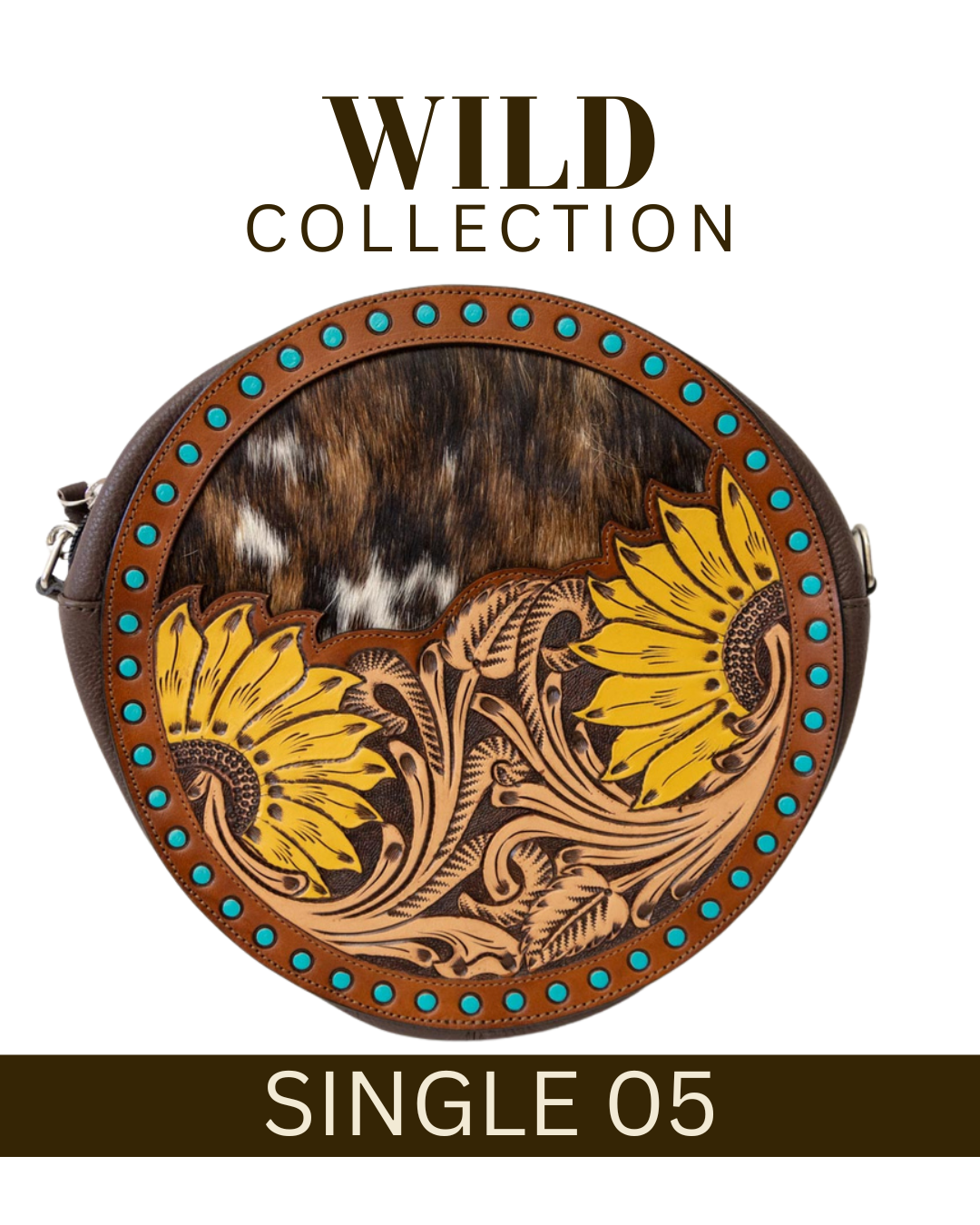 WILD Sienna Sunflower Tooled Handbag