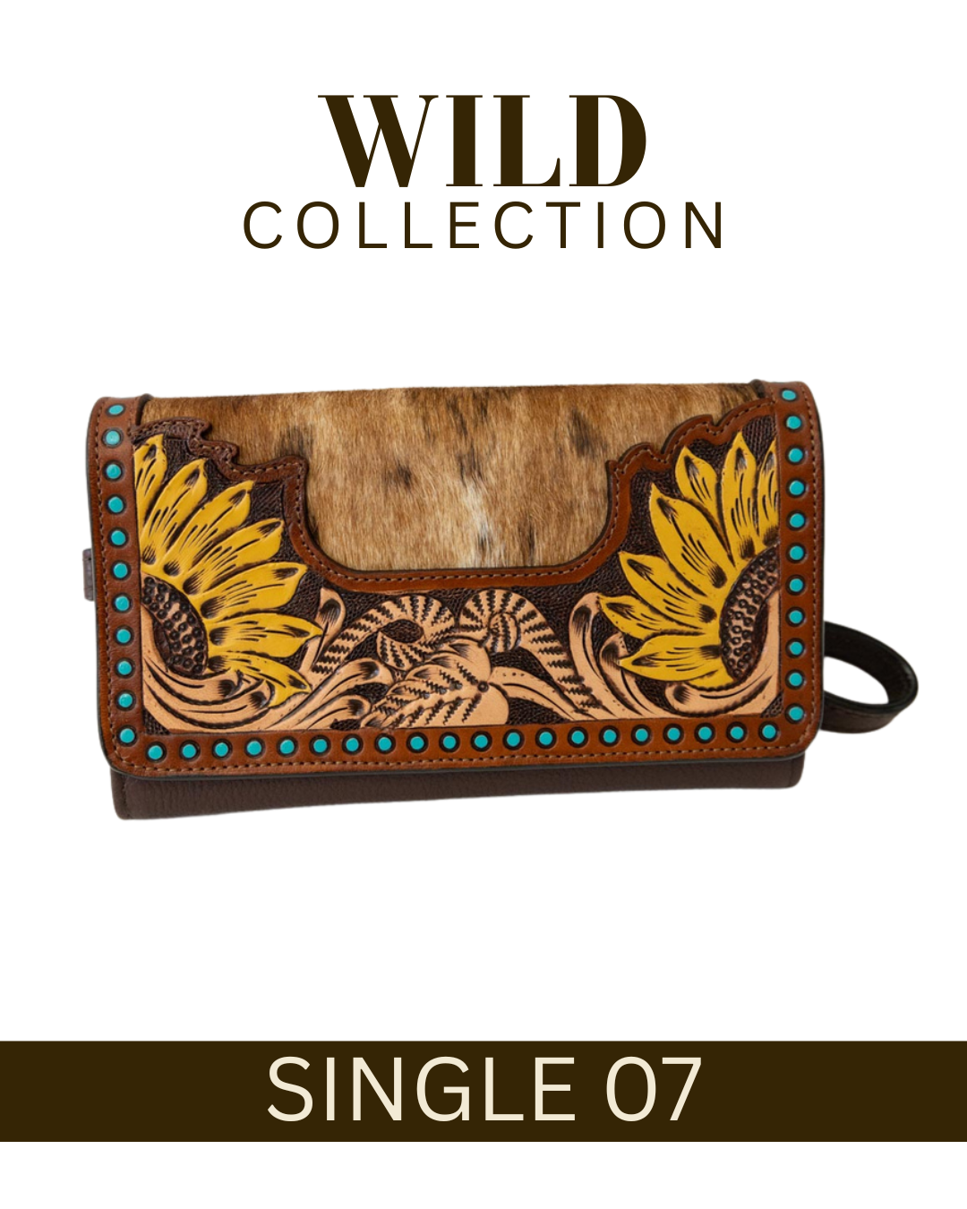 WILD Sienna Sunflower Tooled Purse/Clutch