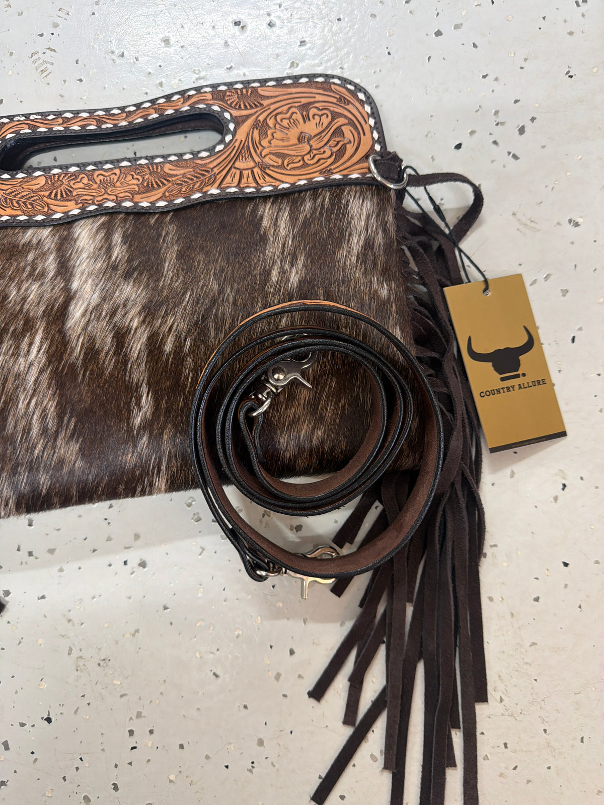 DENI Seconds | Kimberley Tooled Leather Tassel Handbag #3