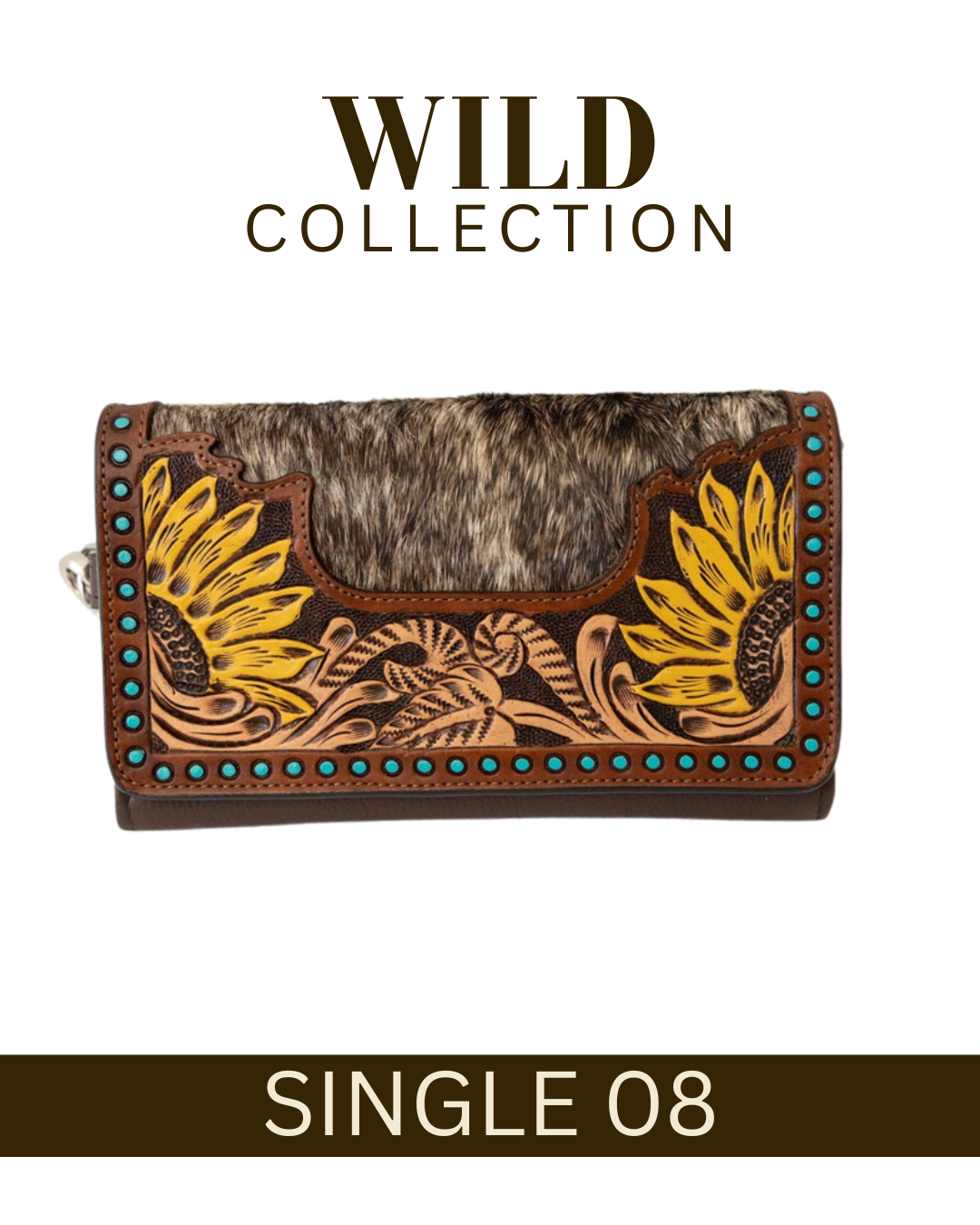 WILD Sienna Sunflower Tooled Purse/Clutch