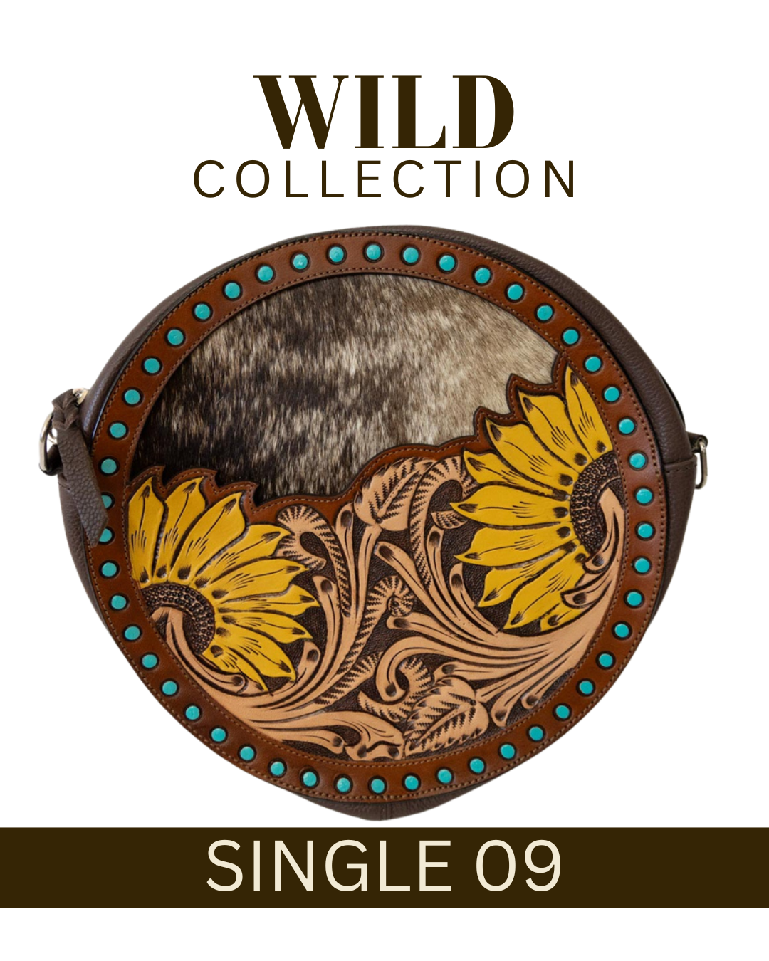 WILD Sienna Sunflower Tooled Handbag