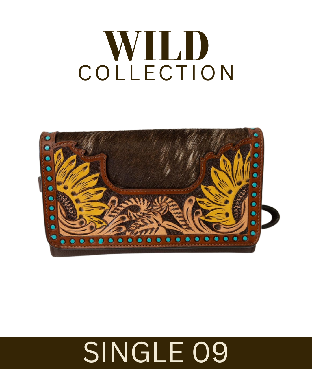 WILD Sienna Sunflower Tooled Purse/Clutch