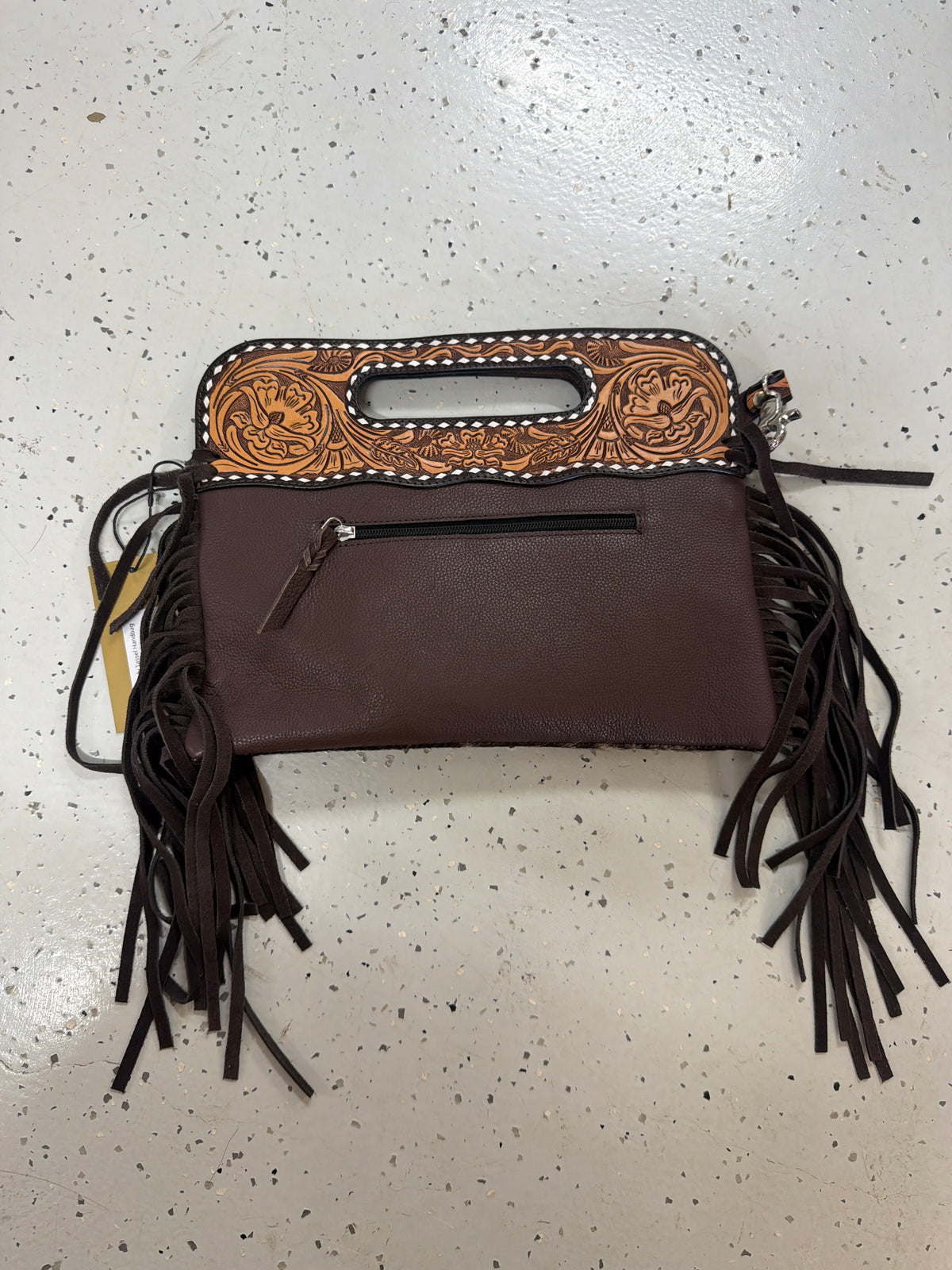 DENI Seconds | Kimberley Tooled Leather Tassel Handbag #3