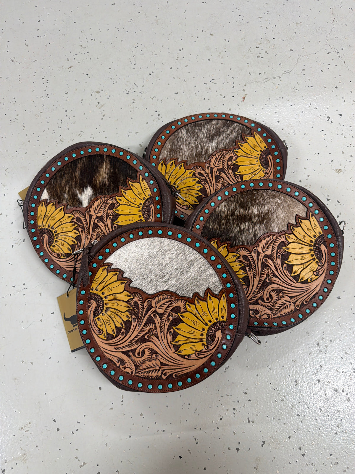 DENI Seconds | Sienna Sunflower Tooled Handbag