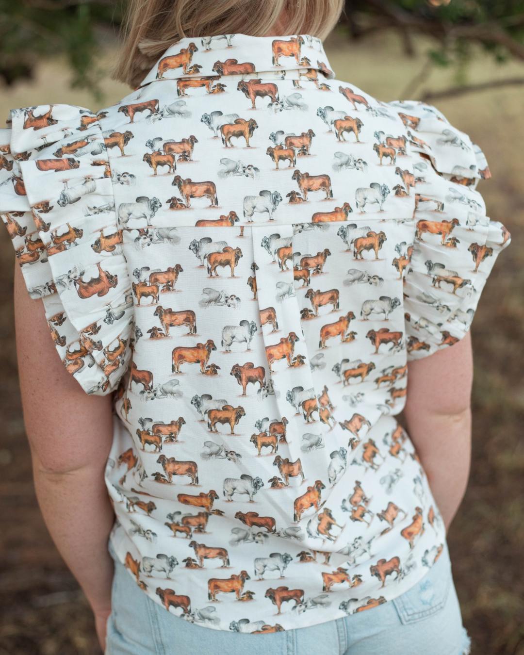 PRE SALE - Ruffle Sleeve Top - Brahman Collection