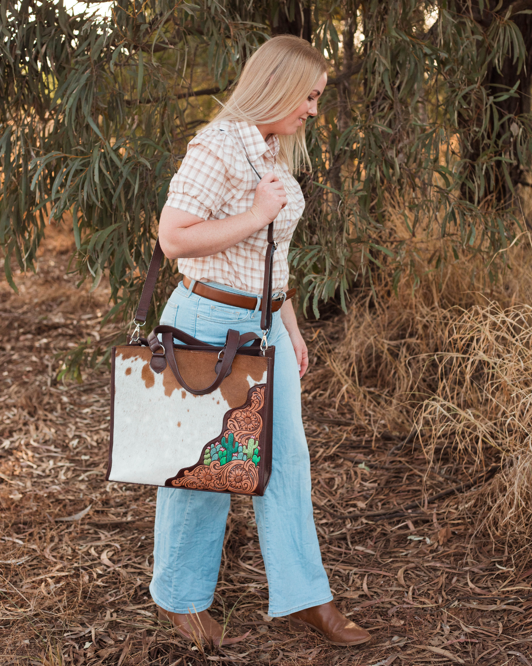 'Desert Bloom' Cactus Tote Laptop Bag PRE ORDER