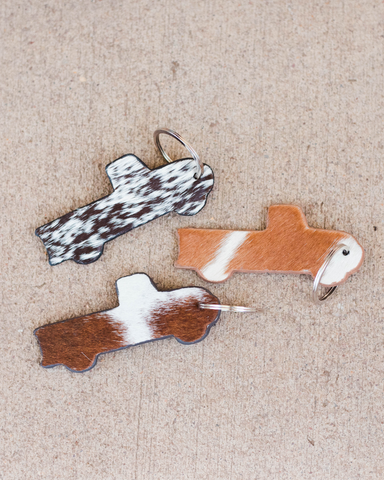 SINGLE Ute Shape Cowhide Keychain