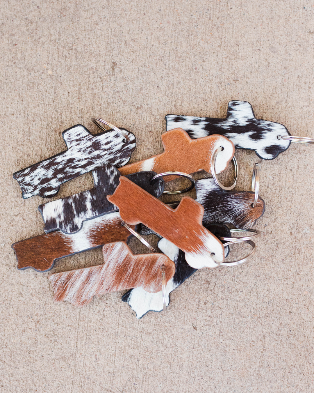 SINGLE Ute Shape Cowhide Keychain