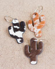SINGLE Cactus Shape Cowhide Keychain