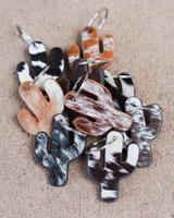 SINGLE Cactus Shape Cowhide Keychain