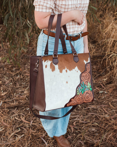 'Desert Bloom' Cactus Tote Laptop Bag PRE ORDER