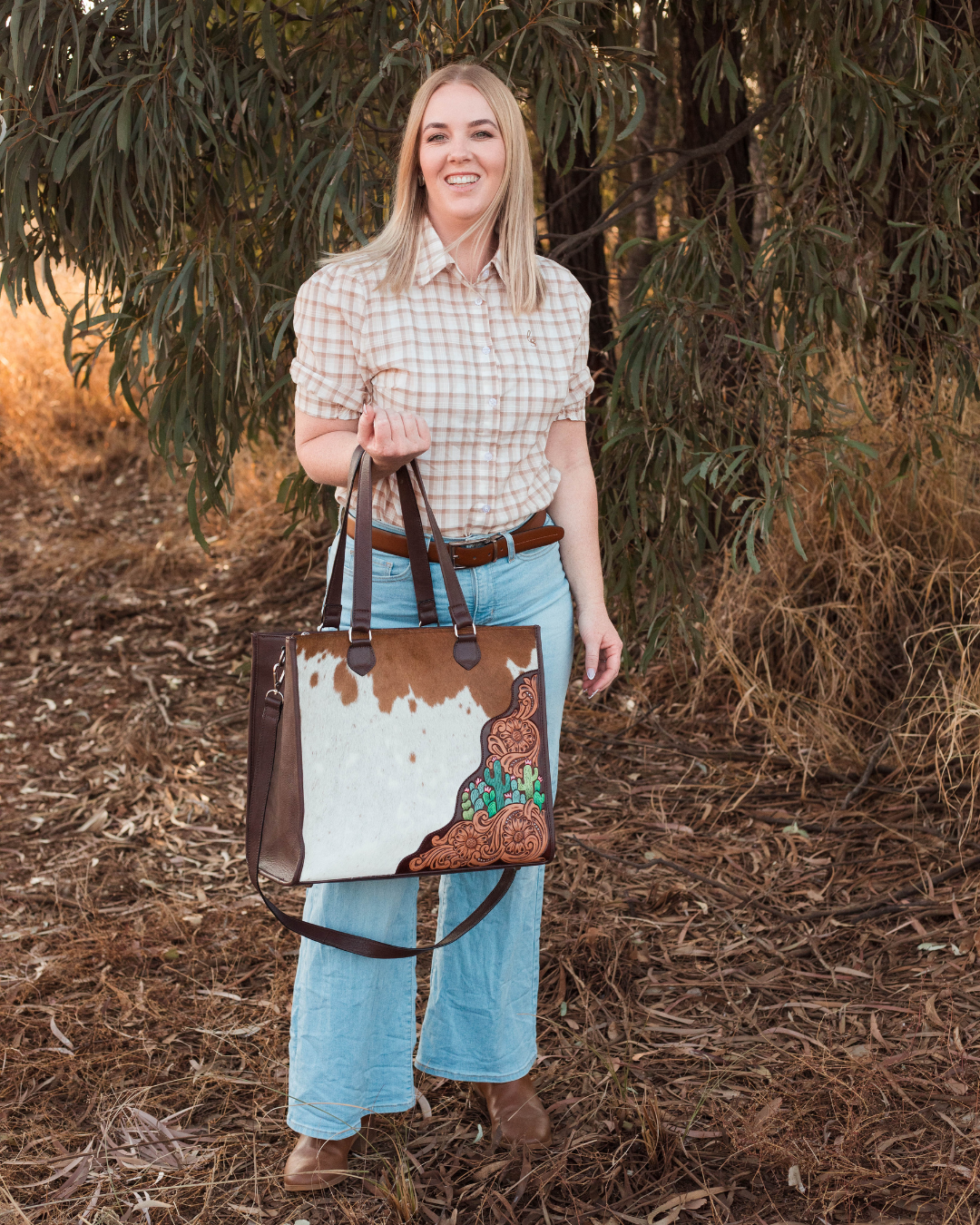 'Desert Bloom' Cactus Tote Laptop Bag PRE ORDER