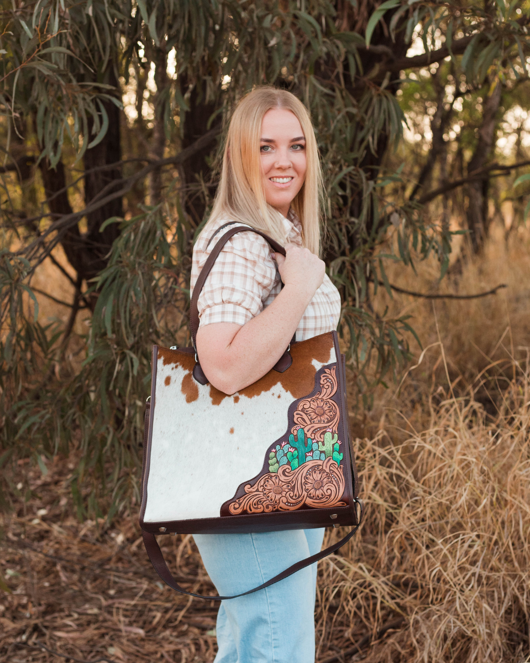 'Desert Bloom' Cactus Tote Laptop Bag PRE ORDER