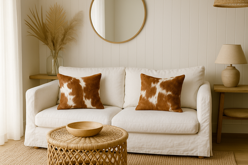 Cowhide Cushion Cover