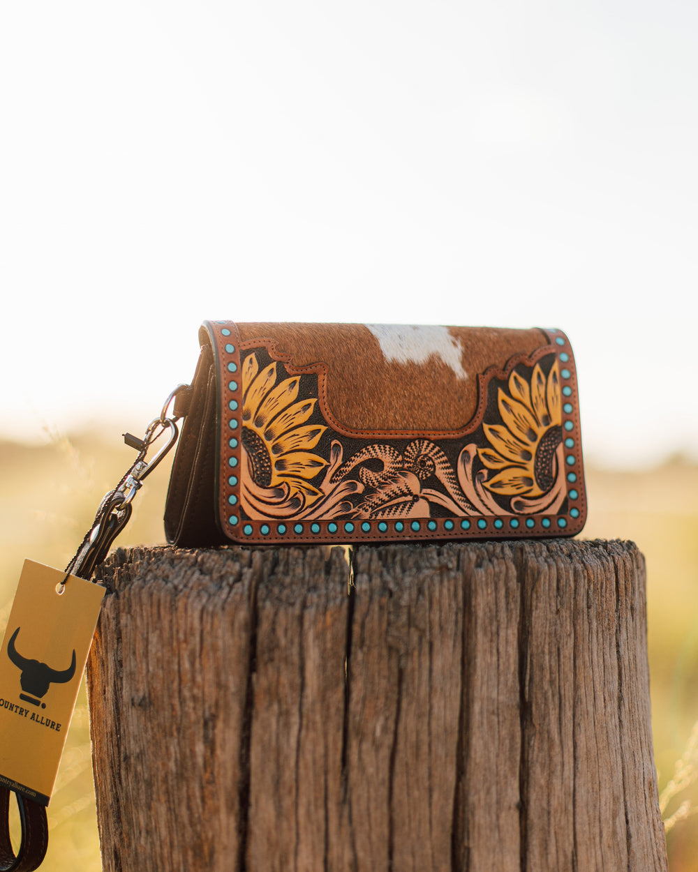 Sienna Sunflower Tooled Purse/Clutch