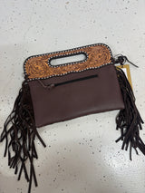 DENI Seconds | Kimberley Tooled Leather Tassel Handbag #1