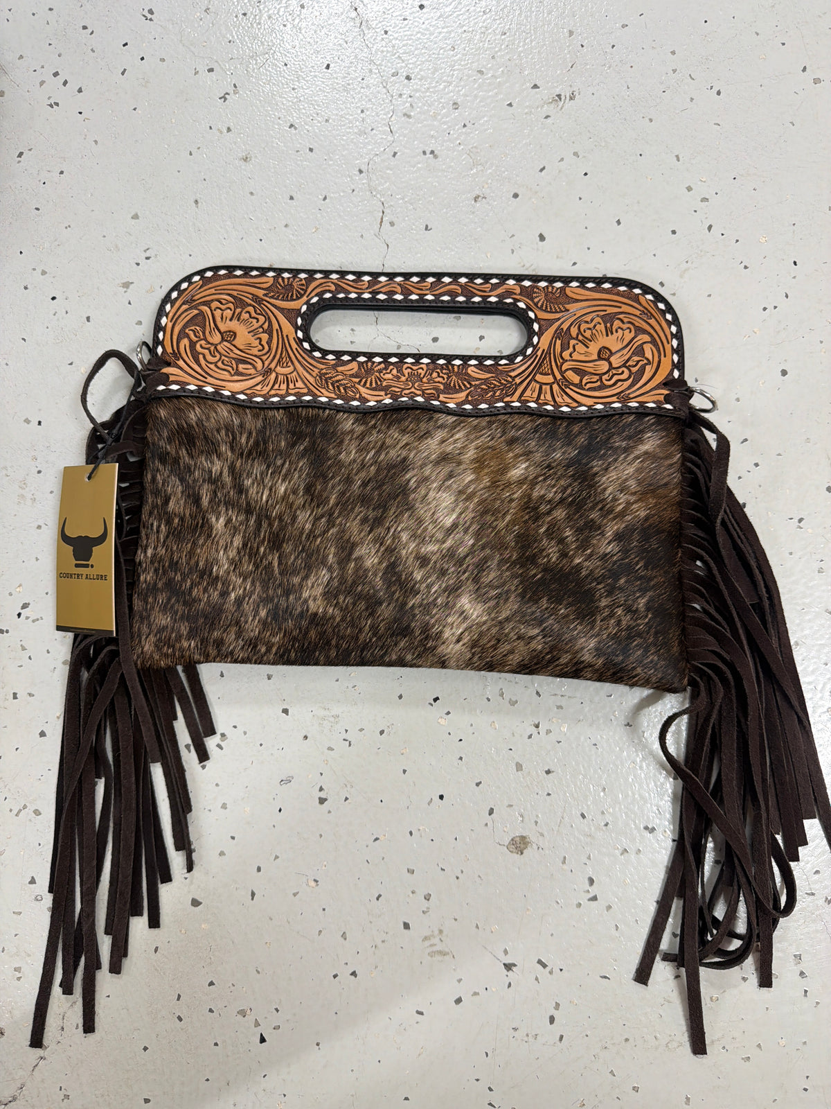 DENI Seconds | Kimberley Tooled Leather Tassel Handbag #7
