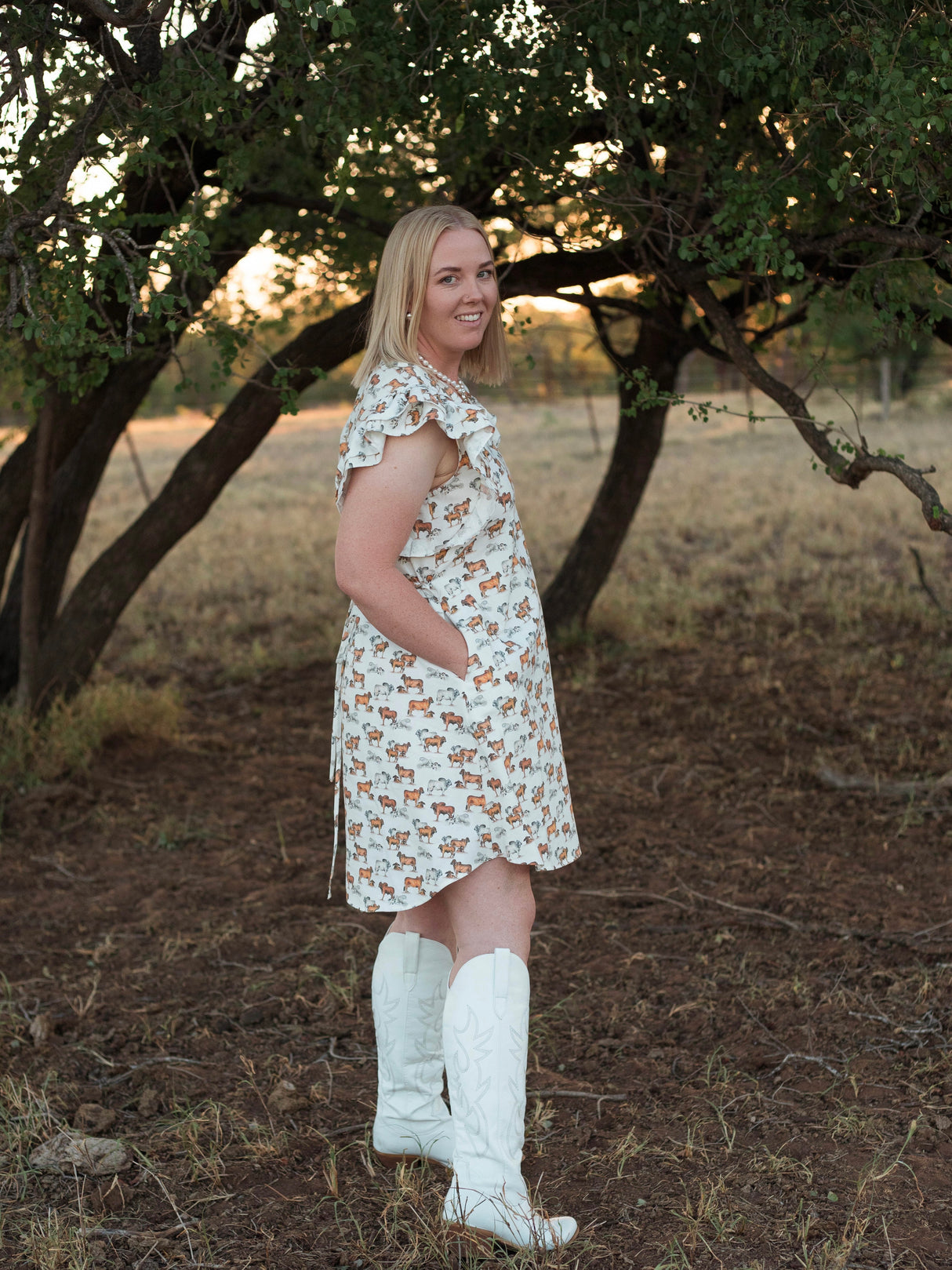 PRE SALE - Ruffle Sleeve Dress - Brahman Collection