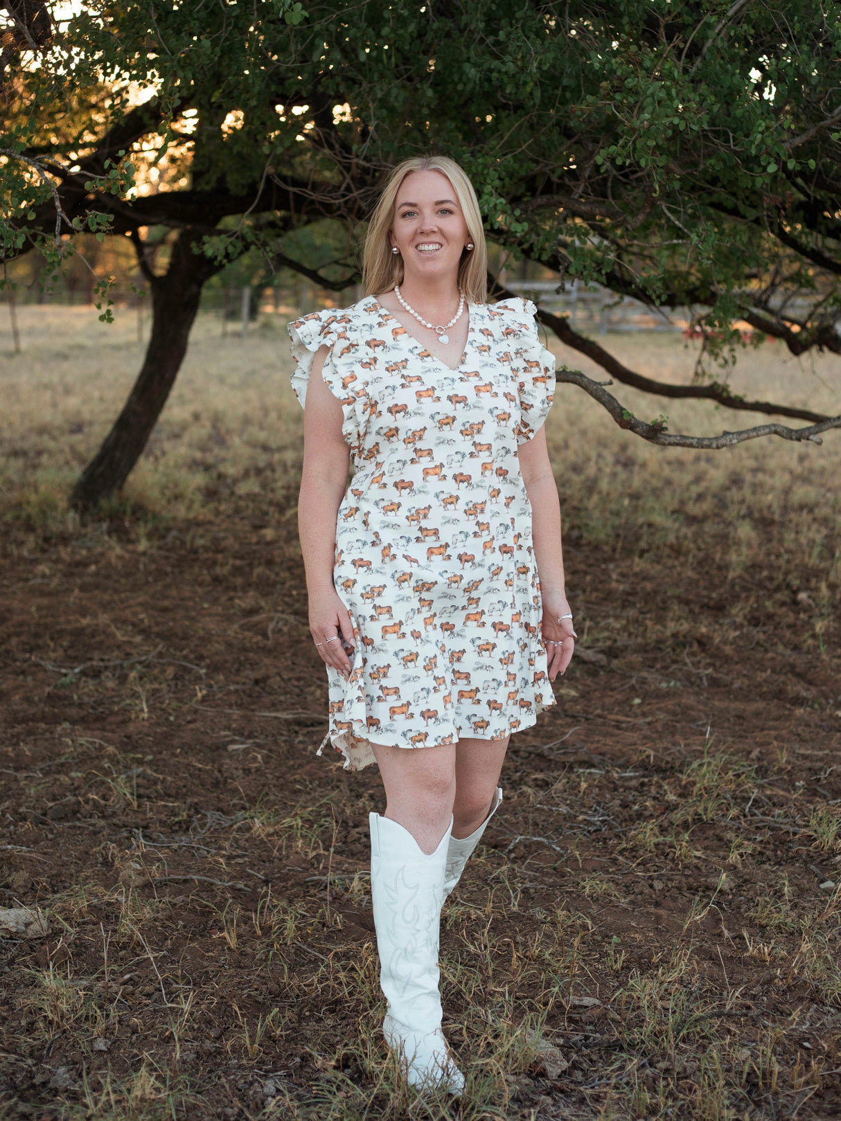 PRE SALE - Ruffle Sleeve Dress - Brahman Collection