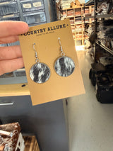 DENI Seconds | Cowhide Round Dangle Earrings - Random Selection