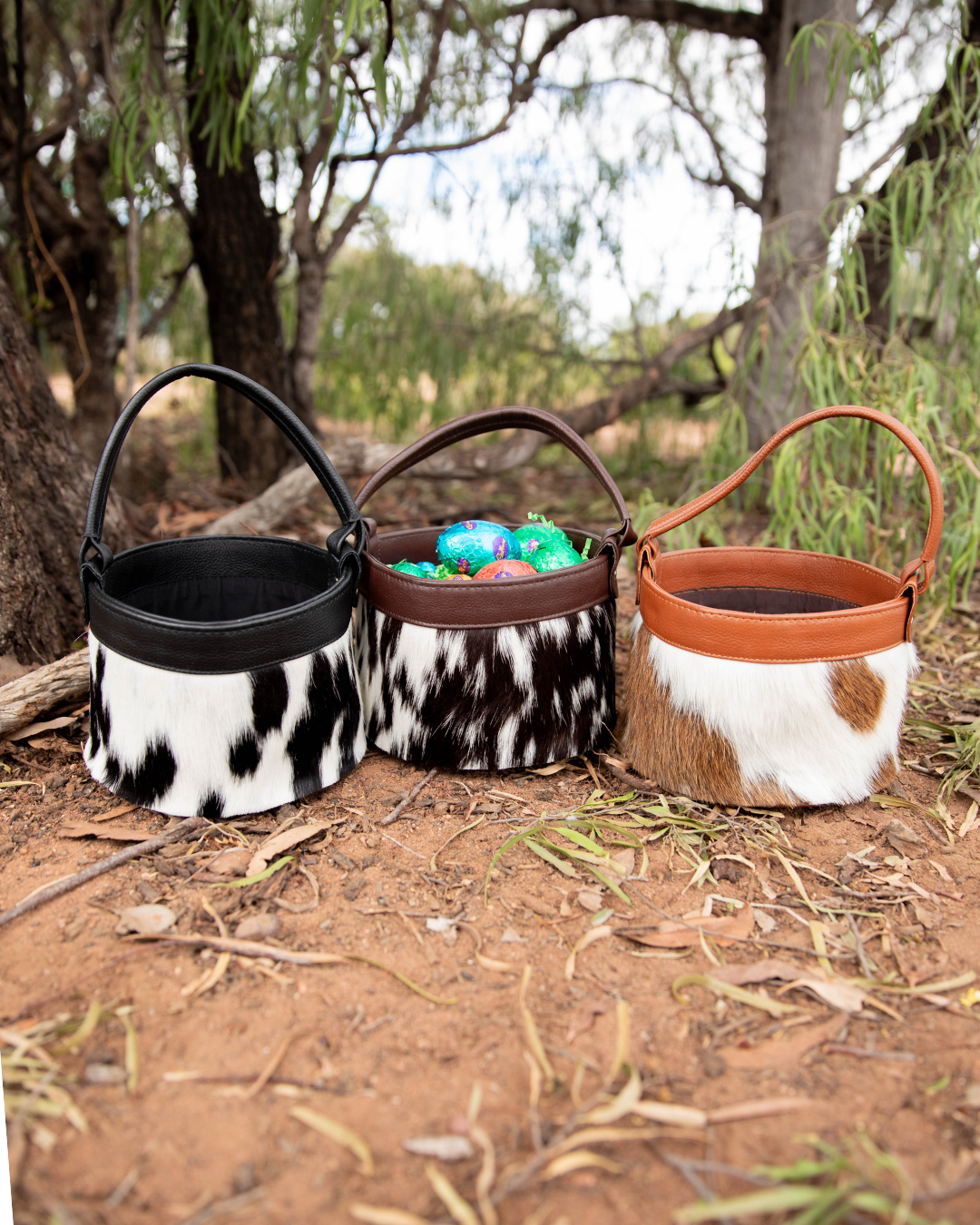 PRE SALE - Cowhide Basket - PRE SALE