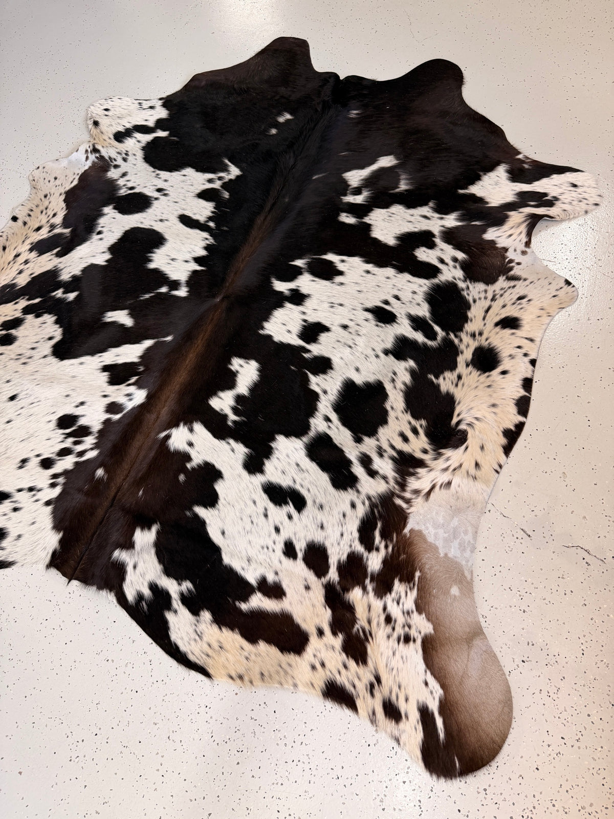 Salt and Pepper Black Cowhide Rug, hide #239, 174 x 191cm