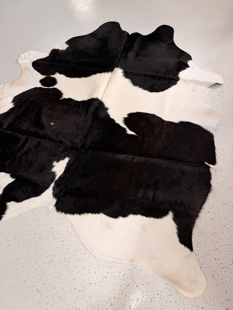Black and White Cowhide Rug, hide #271, 174 x 197cm