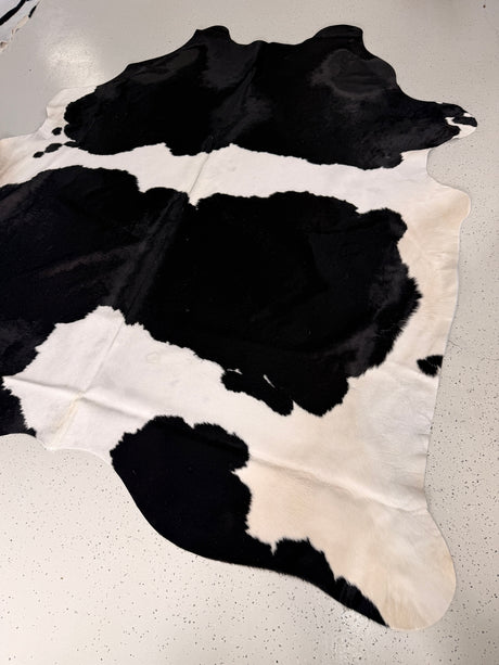 Black and White Cowhide Rug, hide #355, 233 x 246cm
