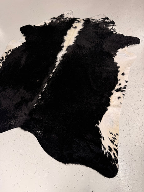 Black and White Cowhide Rug, hide #360, 193 x 214cm