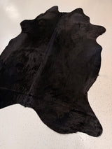 Black Cowhide Rug, hide #005, 190 x 221cm