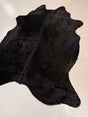 Black Cowhide Rug, hide #005, 190 x 221cm