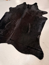 Black Cowhide Rug, hide #010, 212 x 232cm