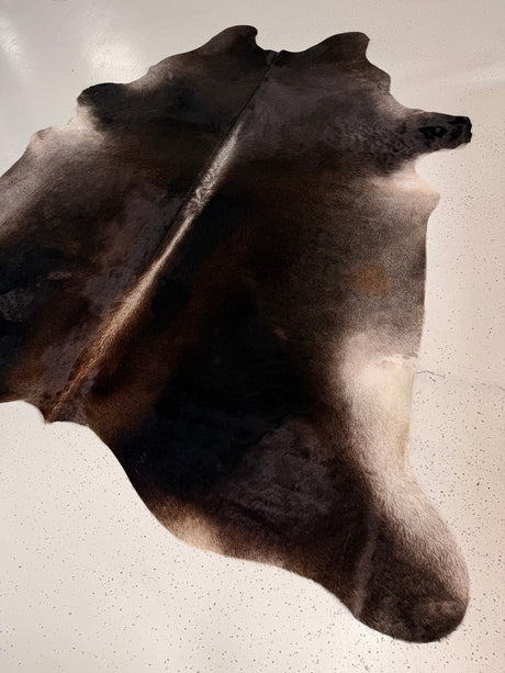 Black Cowhide Rug, hide #018, 241 x 243cm
