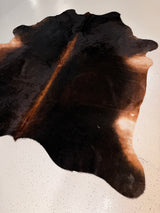Black Cowhide Rug, hide #021, 213 x 233cm