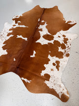 Brown and White / Beige and White Cowhide Rug, hide #191B, 180 x 195cm