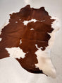 Brown and White Cowhide Rug, hide #233, 185 x 198cm