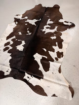 Brown and White Cowhide Rug, hide #254, 185 x 215cm