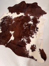 Brown and White Cowhide Rug, hide #270, 212 x 218cm