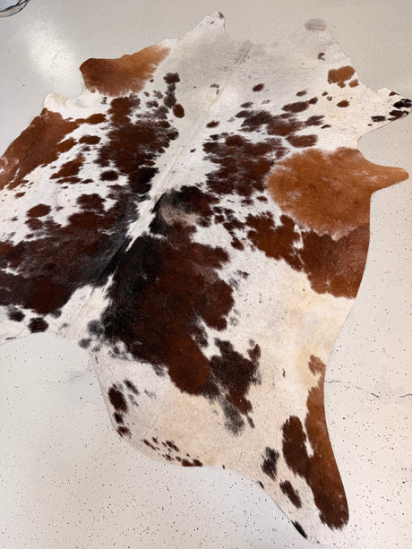 Salt and Pepper Brown Cowhide Rug, hide #279, 210 x 231cm
