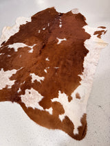 Brown and White Cowhide Rug, hide #310, 200 x 218cm