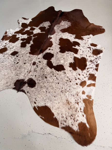Salt and Pepper Brown Cowhide Rug, hide #340, 210 x 223cm