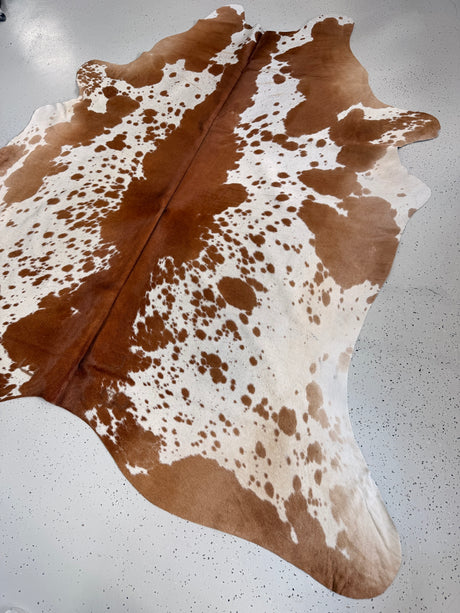 Salt and Pepper Brown Cowhide Rug, hide #423, 218 x 240cm