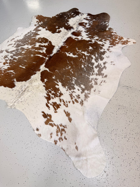 Salt and Pepper Brown Cowhide Rug, hide #75, 176 x 195cm
