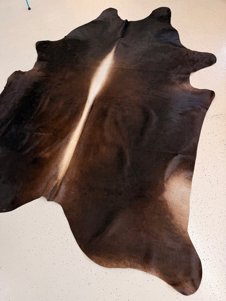 Brown Cowhide Rug, hide #001, 202 x 255cm